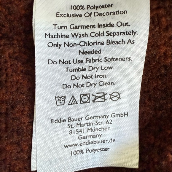 Eddie Bauer Men’s XL Quarter-Zip Pullover Fleece Burgundy Maroon Heather - Picture 6 of 9